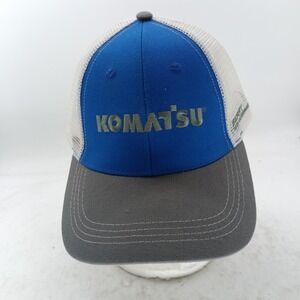 Komatsu Berry Tractor Equipment Co Trucker Hat Blue Gray Mesh Adjustable Cap #12